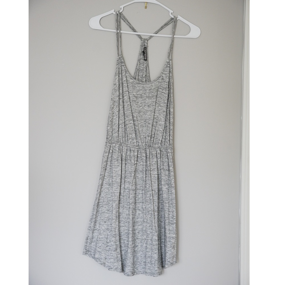 Super Cute Express Dress Heather Gray Sleeveless